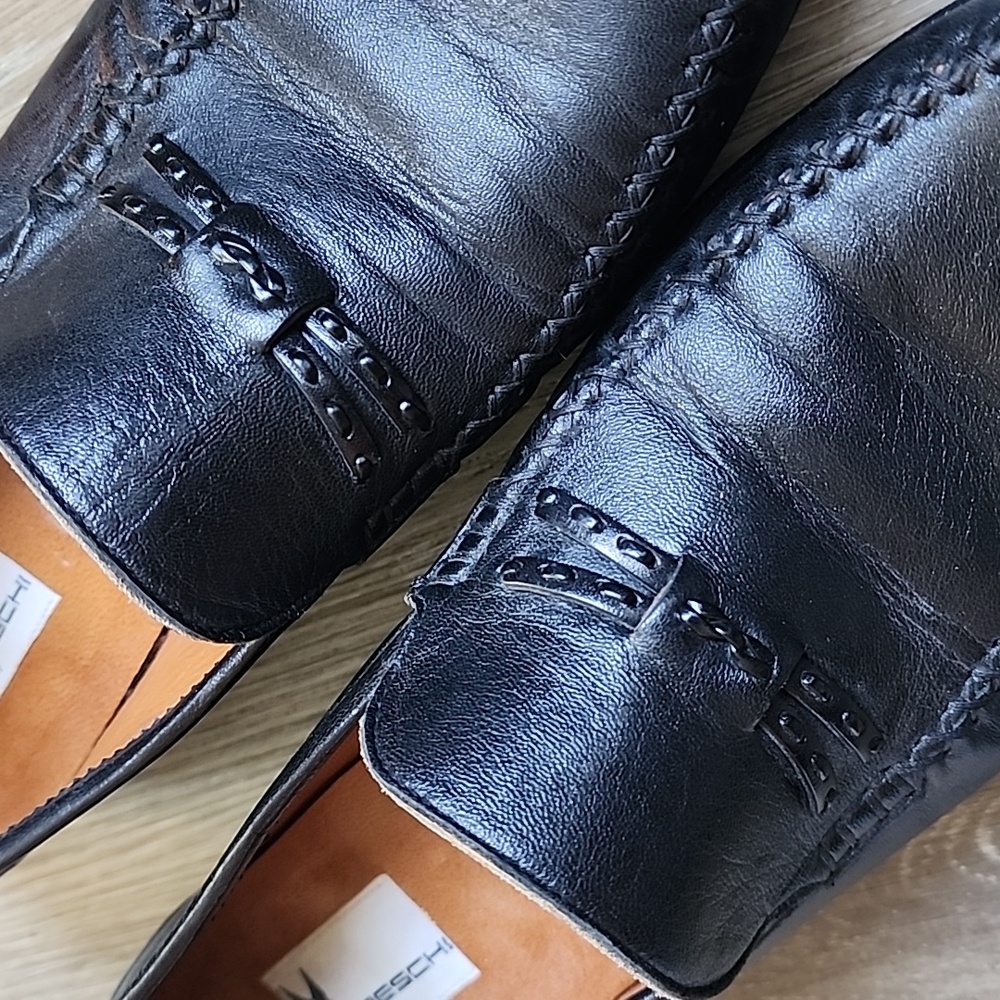 Moreschi Black Leather Men's Slip-On Loafers - Picture 11 of 16